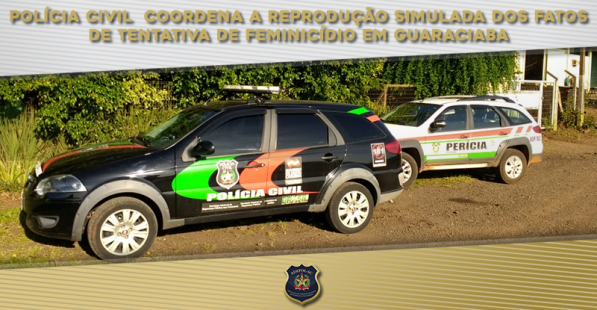 Polícia Civil coordena a reprodução simulada dos fatos de tentativa de feminicídio ocorrida em Guaraciaba